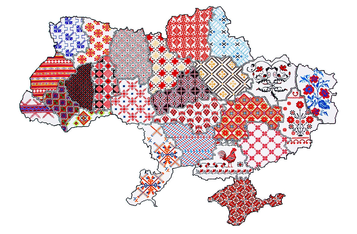 Embroidered Ukrainian map by Qypchak (https://en.wikipedia.org/wiki/Ukrainian_embroidery)